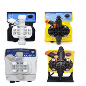 Industrial chemical dosing pump for precise fluid metering and water treatment.