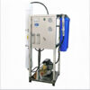 Industrial Reverse Osmosis System 1500 to 2000 GPD with stainless steel frame and blue filter housings.